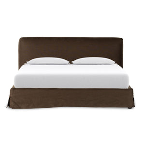 Aidan Slipcover King Bed - Brussels Coffee