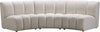 Lynda 3pc. Modular Sectional In Cream Velvet