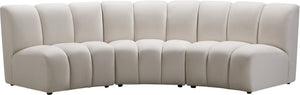Lynda 3pc. Modular Sectional In Cream Velvet