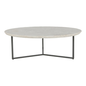 Chloe Coffee Table with Marble Top and Iron Legs