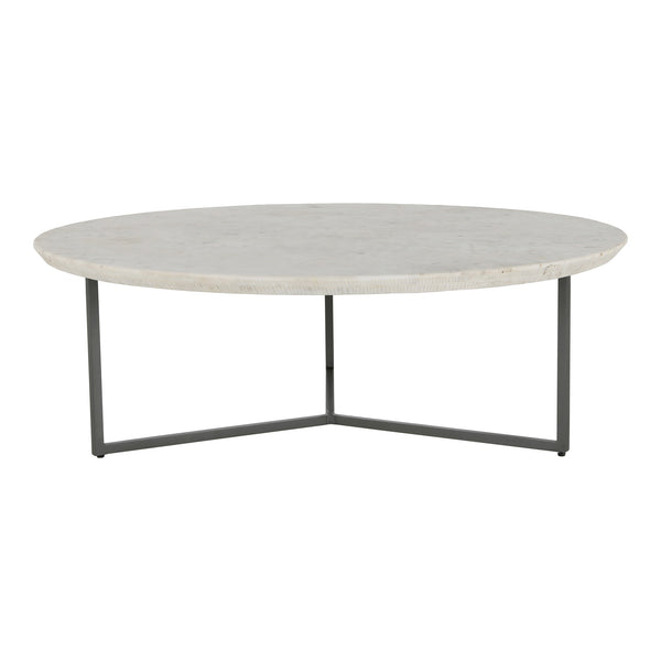 Chloe Coffee Table with Marble Top and Iron Legs