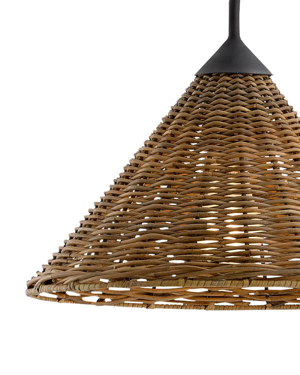 Basket Swing Arm Sconce In Blacksmith & Natural