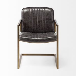 Horner Black Leather Seat w/Metal Frame Dining Chair