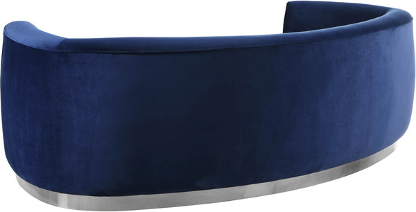 Crystal Sofa In Navy Velvet and Chrome