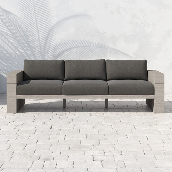 Leroy Outdoor Sofa 96" in Grey and Charcoal