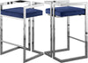 Winifred Stool In Navy Velvet and Chrome
