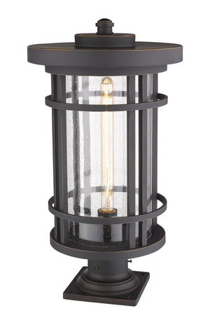 Jordan 1 Light Outdoor Pier Mounted Fixture in Oil Rubbed Bronze Finish