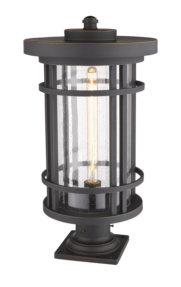 Jordan 1 Light Outdoor Pier Mounted Fixture in Oil Rubbed Bronze Finish