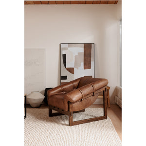 Moe's Bellos Accent Chair in Top-Grain Brown Leather