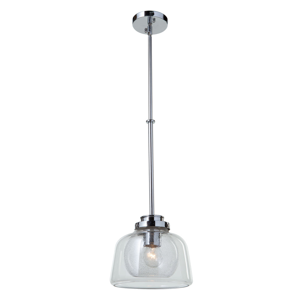 Single Clear Seeded Glass Pendant AC10050CH in Chrome