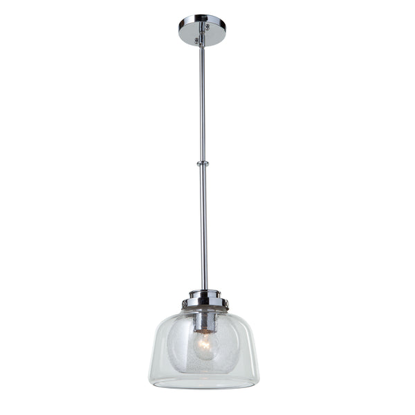 Single Clear Seeded Glass Pendant AC10050CH in Chrome