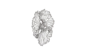 Flower Wall Art, Extra Small, Gray, Metal