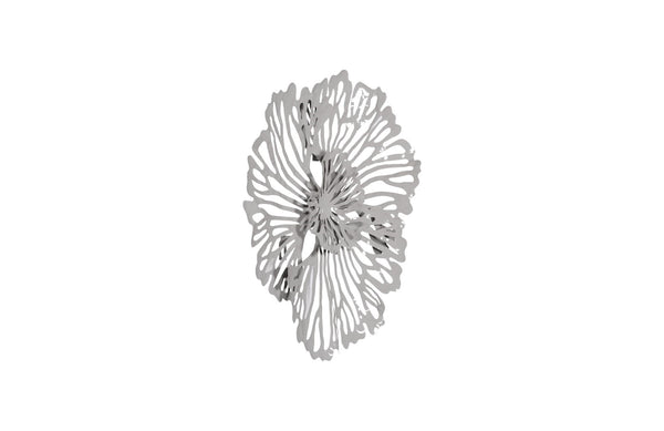 Flower Wall Art, Extra Small, Gray, Metal