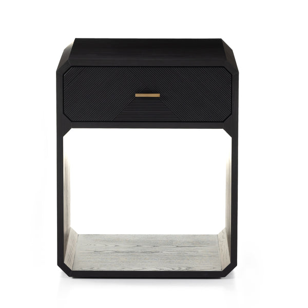 Caspian Nightstand in Black Ash Veneer