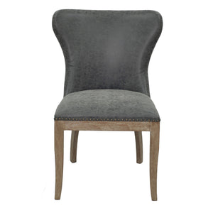 Dorsey Chair Drift Wood Legs In Nubuck Charcoal