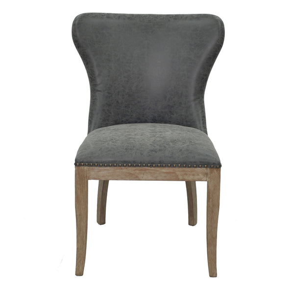 Dorsey Chair Drift Wood Legs In Nubuck Charcoal