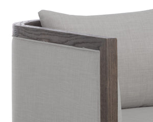 CHLOE LOUNGE CHAIR - DISTRESSED BROWN - LINOSO LIGHT GREY