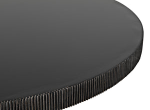 Portobello Dining Table, Hand Rubbed Black with Light Brown Trim
