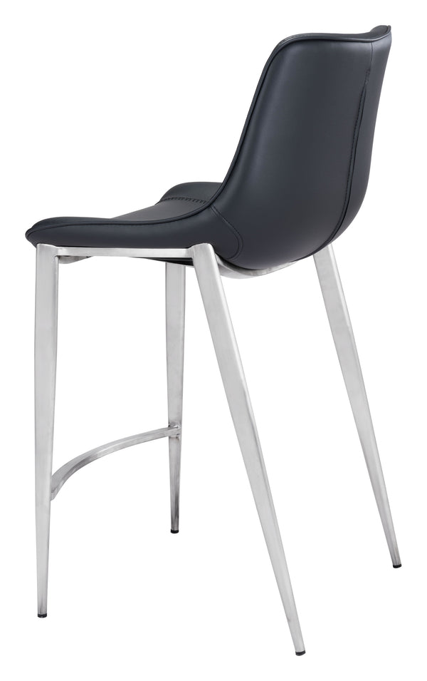 Magnus Counter Stool (Set of 2) Brown & Silver