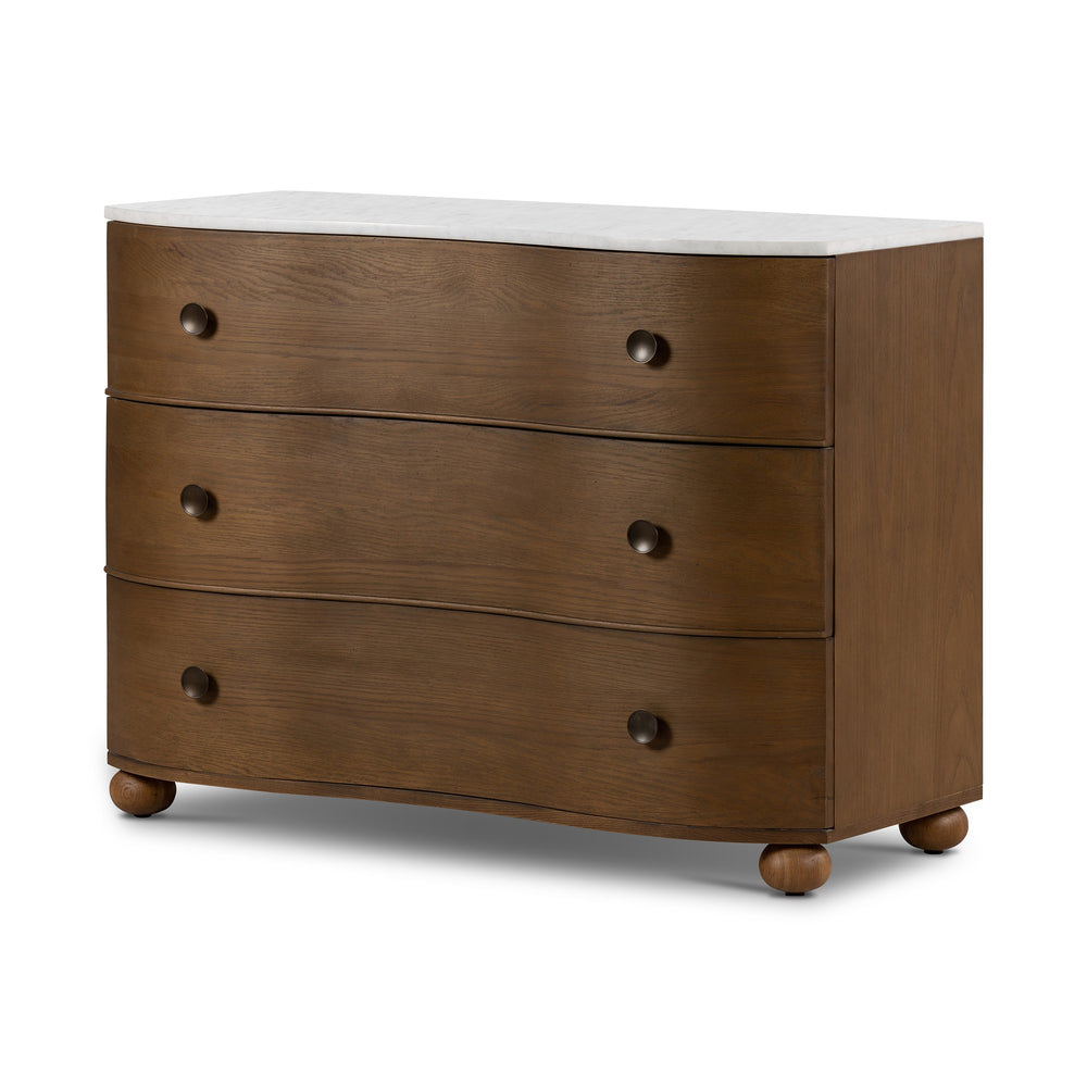 Tiago Marble Chest In Toasted Oak