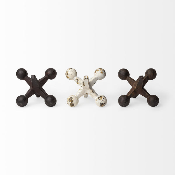 Jax Set of 3 8L x 7W Cast Iron Metal Jacks