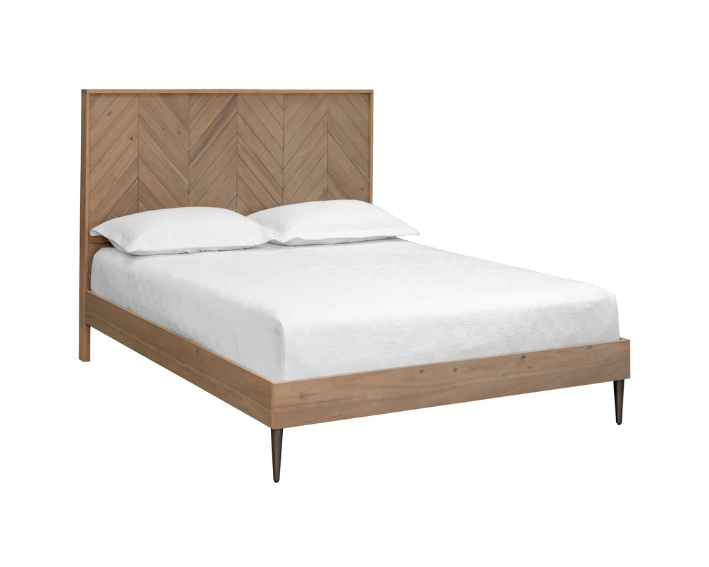 GREYSON BED - QUEEN - LIGHT ACACIA