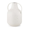 Treva Tall White w/ Black Speckles Metal Vase