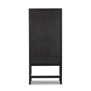 Caprice Narrow Cabinet - Black Natural Cane