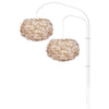 Eos Medium 2-Light Wall Lamp in Light Brown with White Wall Hanger