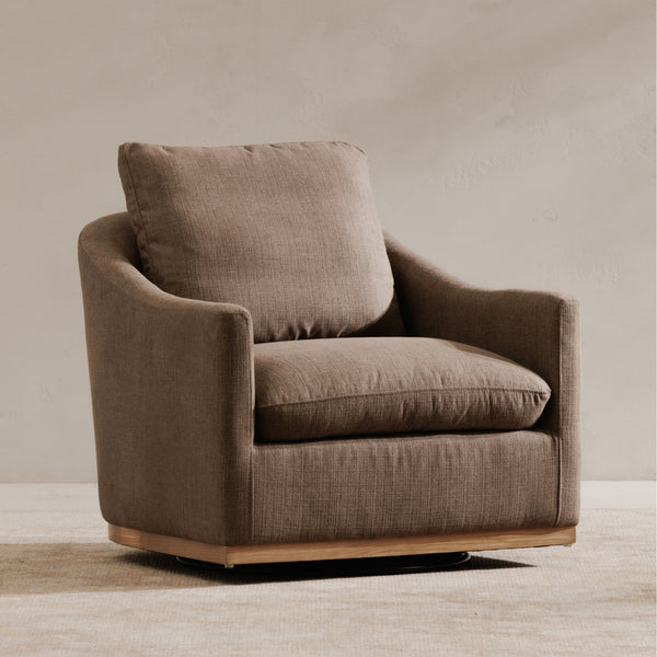Moe's Linden Swivel Chair in Soft Taupe with Cushion