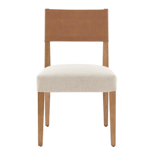 Kylo PU/ Fabric Dining Side Chair, Borneo Chocolate/Meridien Cream
