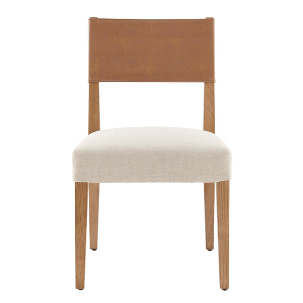 Kylo PU/ Fabric Dining Side Chair, Borneo Chocolate/Meridien Cream