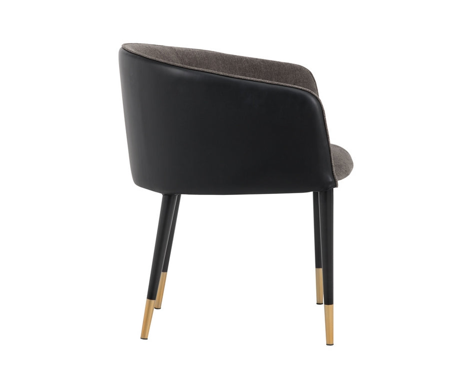 Asher Dining Chair - Sparrow Grey / Napa Black