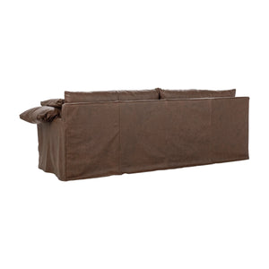 Cassiano Slip Cover Sofa - El Paso Brown with Feather Cushions