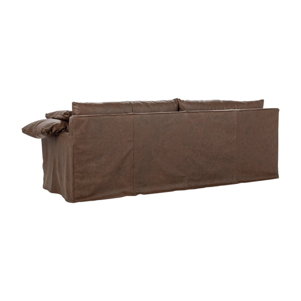 Cassiano Slip Cover Sofa - El Paso Brown with Feather Cushions