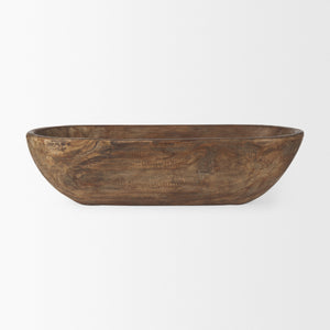Athena Extra Large Oblong Medium Brown Reclaimed Wood Bowl