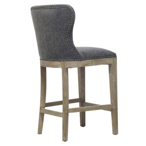 Dorsey Counter Stool Drift Wood Legs In Nubuck Charcoal