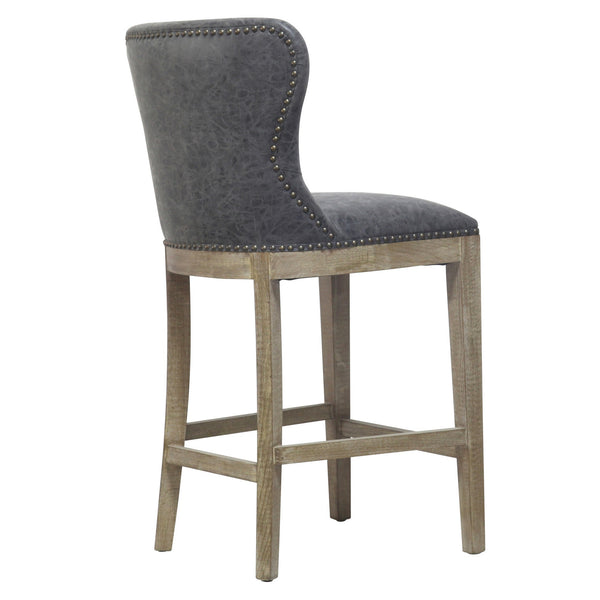 Dorsey Counter Stool Drift Wood Legs In Nubuck Charcoal