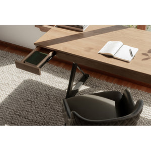 Moe's Profecto Desk in Natural Oak with Steel Frame