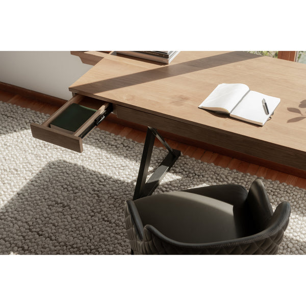 Moe's Profecto Desk in Natural Oak with Steel Frame