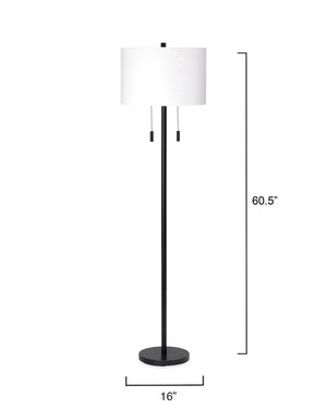 Lincoln 2-Light Metal Floor Lamp, Black