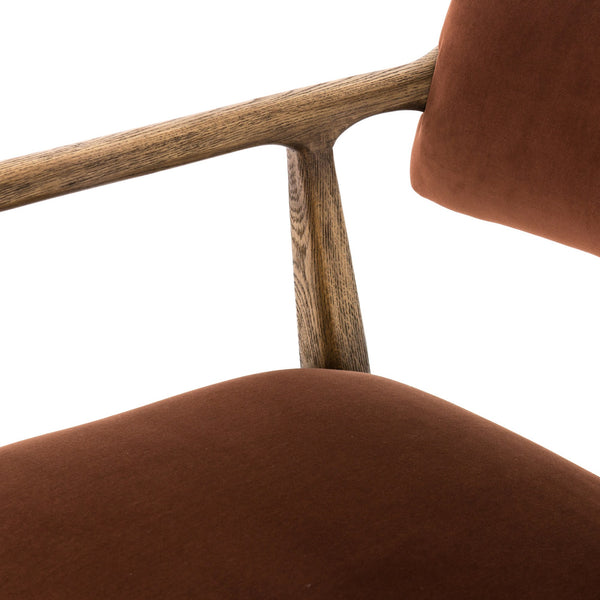 Tyler Arm Chair-Burnt Auburn Velvet