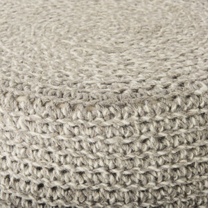 Bina  24.0L x 24.0W x 14.0H Light Gray 4 Legged Wool Stool