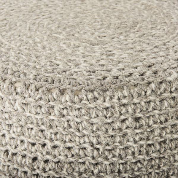 Bina  24.0L x 24.0W x 14.0H Light Gray 4 Legged Wool Stool