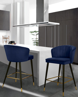 Maxine Stool In Navy Velvet