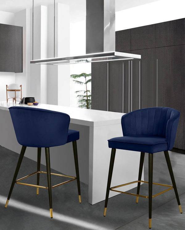 Maxine Stool In Navy Velvet