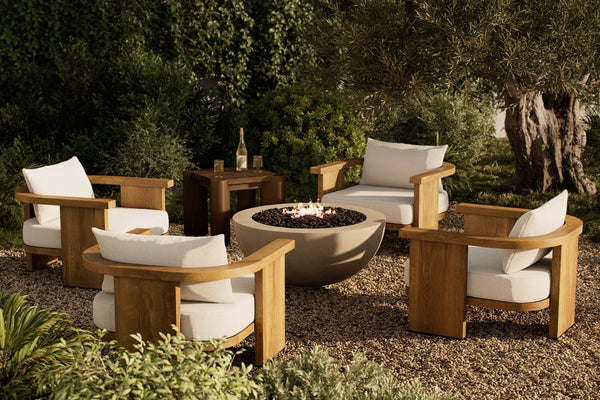 Bronson Outdoor Fire Table In Natural Concrete