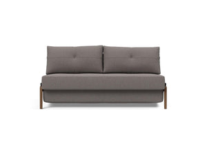 CUBED QUEEN SOFA BED in MIXED DANCE GREY FABRIC WITH Dark Wood LEGS 521