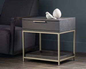 Rebel Nightstand - Gold - Charcoal Grey