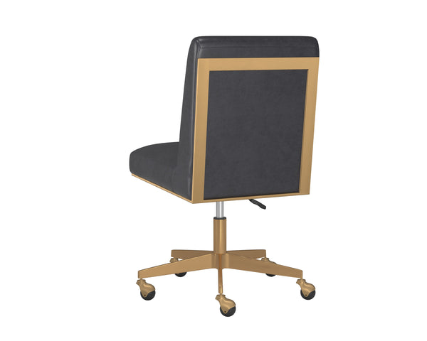 DEAN OFFICE CHAIR - BRUSHED BRASS - BRAVO PORTABELLA